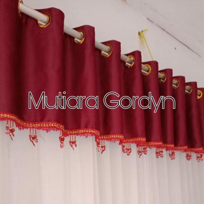 Poni Tirai Nya Aja (Tanpa Gorden) Embos Merah Marun 24 Smokring Valleyolshop