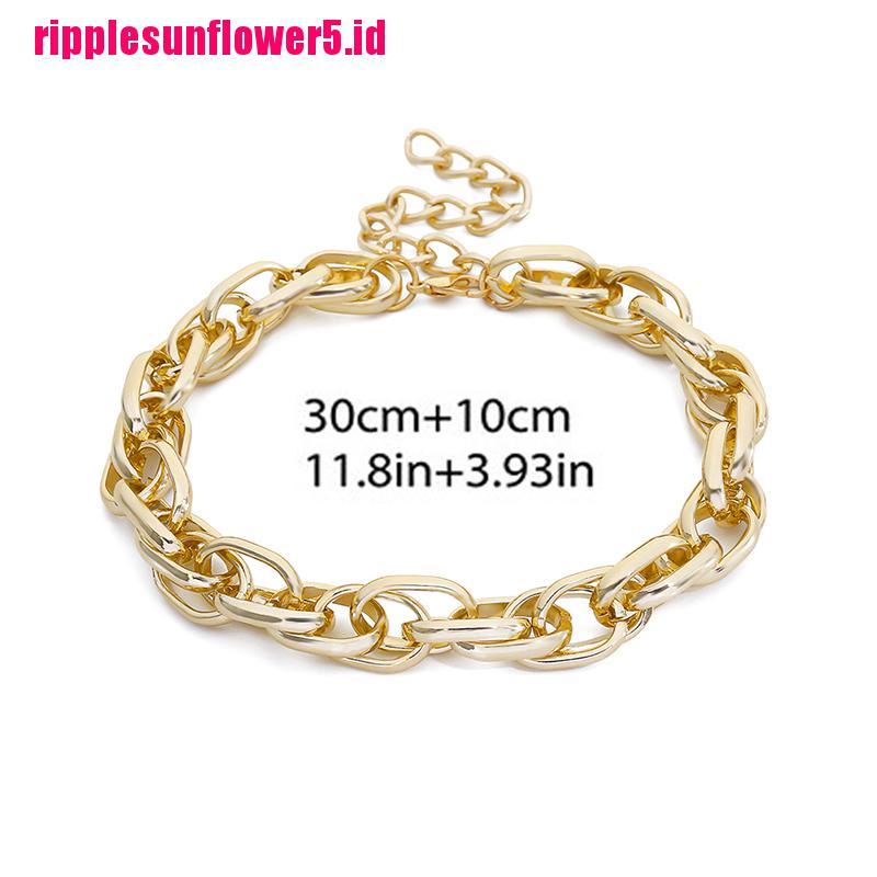 # Kaos T-Shirt Wanita Lengan Pendek Motif Print #Kalung Choker Rantai Metal Tebal Gaya Punk Gothic Untuk Wanita