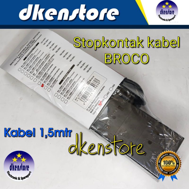 Stopkontak Kabel Broco 15340 kp 4 lubang Arde original