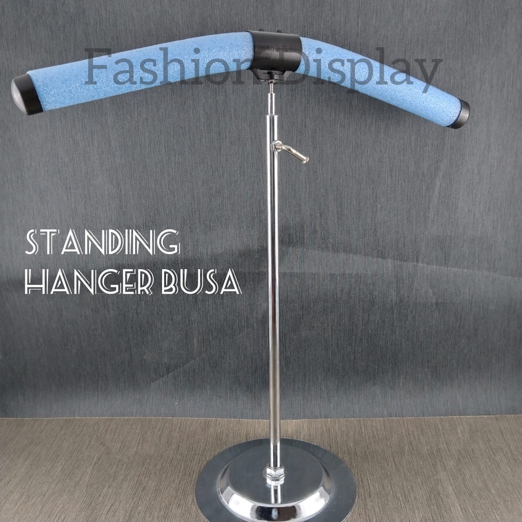 Standing + Hanger Busa Hanger Gantungan Busa Bisa Ditekuk Pakaian Anak Dewasa Display Baju-SET