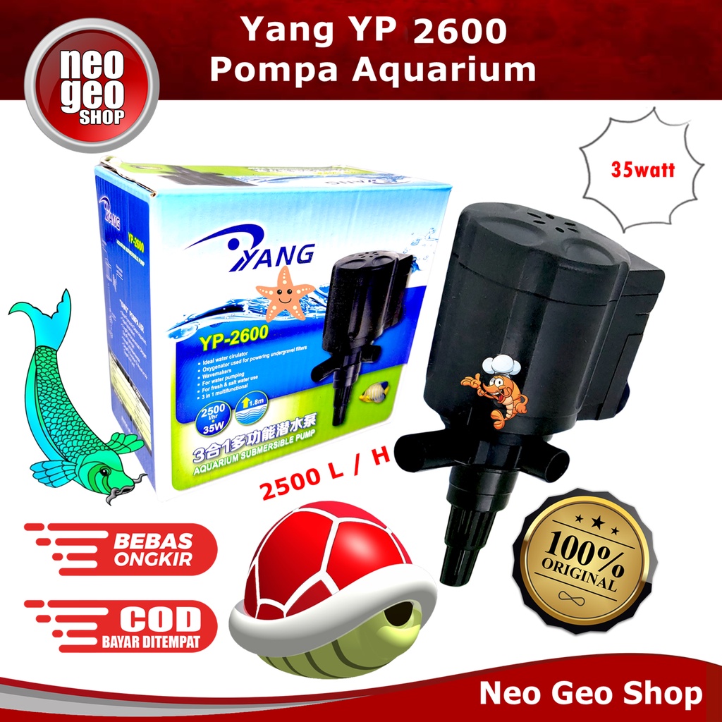 YANG YP 2600 YP2600 Mesin Pompa Air Celup Aquarium Submersible Pump