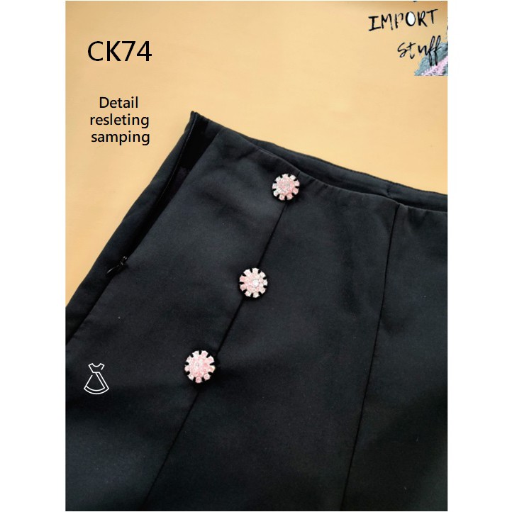 CK74 - CELANA PENDEK COTTON IMPORT CELANA CASUAL WANITA HIGH WAIST