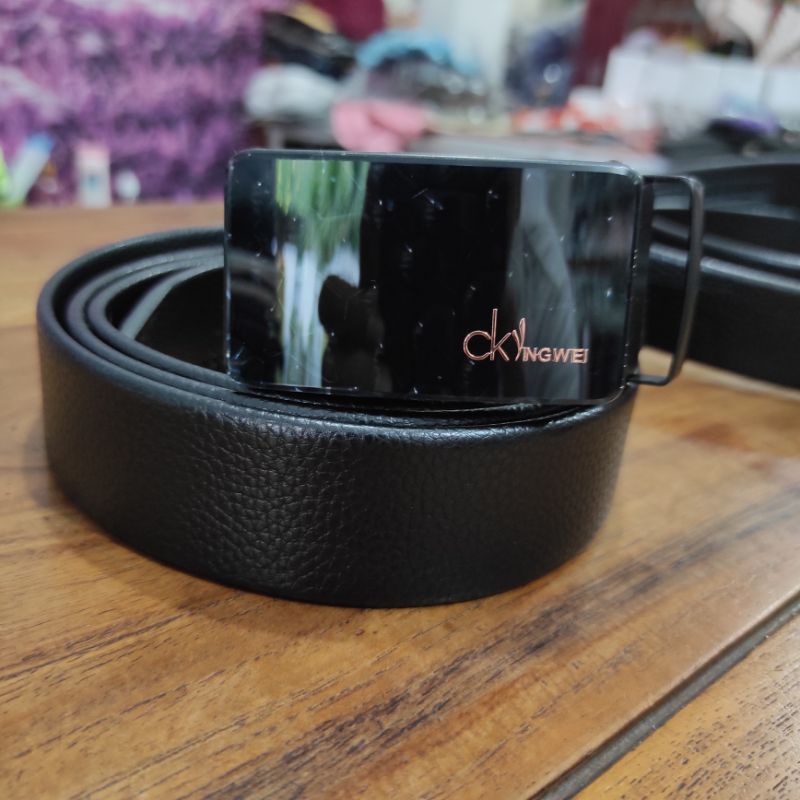 Gesper Pria Panjang 155 Cm Asli Import PL201 Ikat Pinggang Resleting Rell Sabuk Kulit PU Resleting