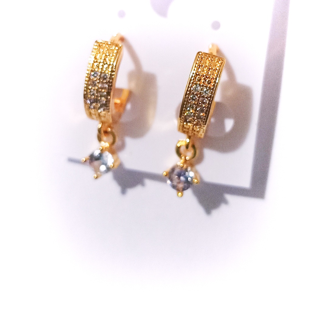anting wanita PROMO &amp;DISKON anting wanita silver/GOLD lepit anting bola kristal korea terbaru murah COD / bayar di tempat perhiasan wanita