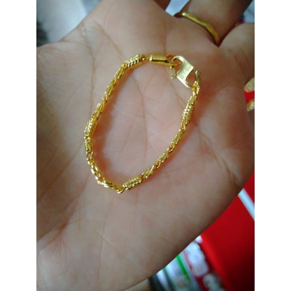 G8 gelang bambu bayi lapis emas 24k