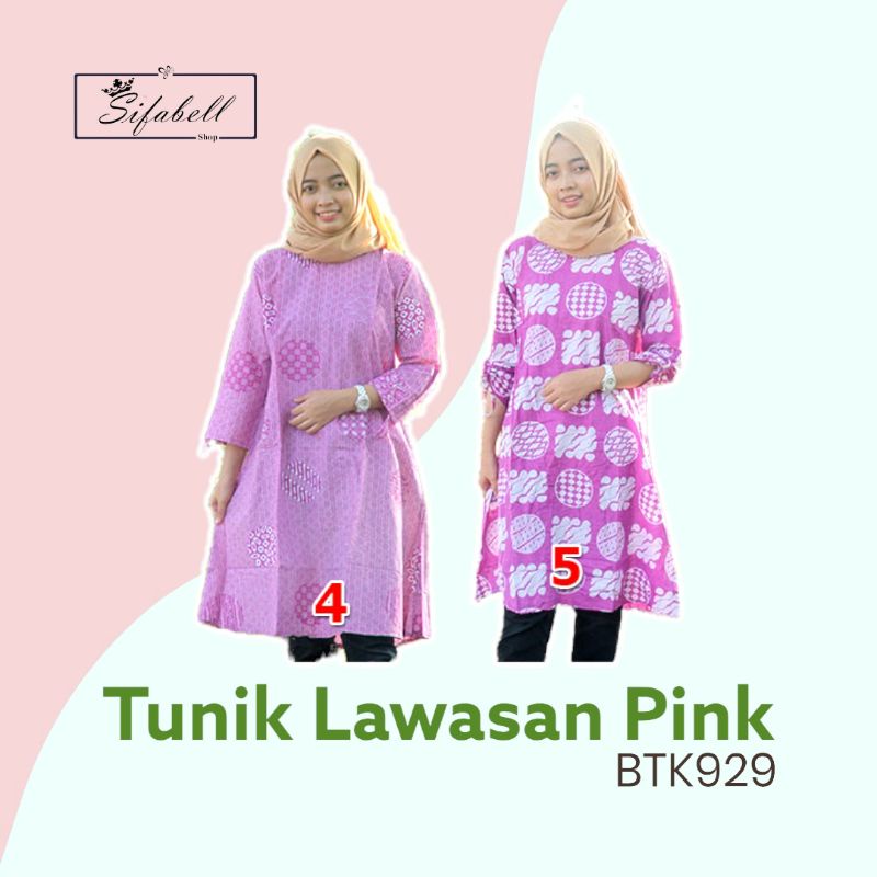 Tunik Wanita Batik Tunik Serut Lawasan Pink BTK929