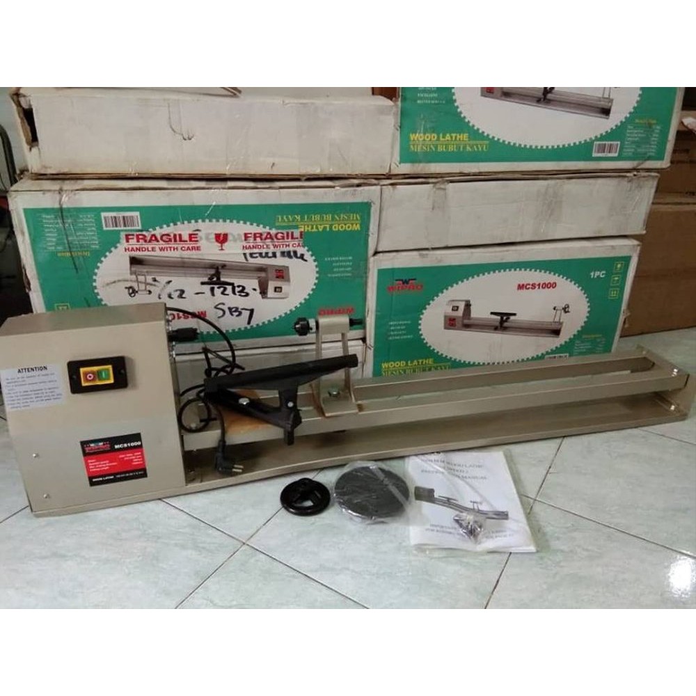 WIPRO MCS1000  wood lathe mesin bubut kayu 350w 1000mm Limited