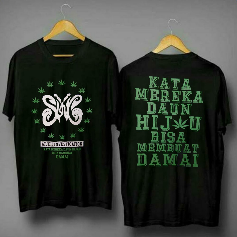 KAOS DISTRO SLANK LOGO GANJA HIJAUm