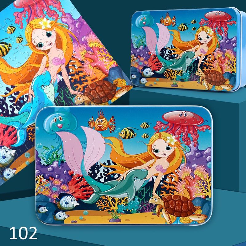 Jigsaw Puzzle Kaleng 100 Pcs / Puzzle 100 Keping Lucu