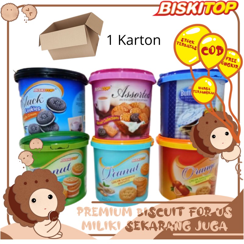 

Biskitop - (Dus) Biskuit Ember Timbo Round Renyah Enak Cocok untuk keluarga dan anak Biskuit Lebaran