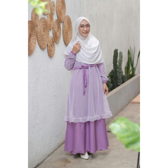 TERLARIS MALIKA DRESS PESTA GAMIS TILE BRUKAT ORI SADA HIJAB SIZE S-XXL