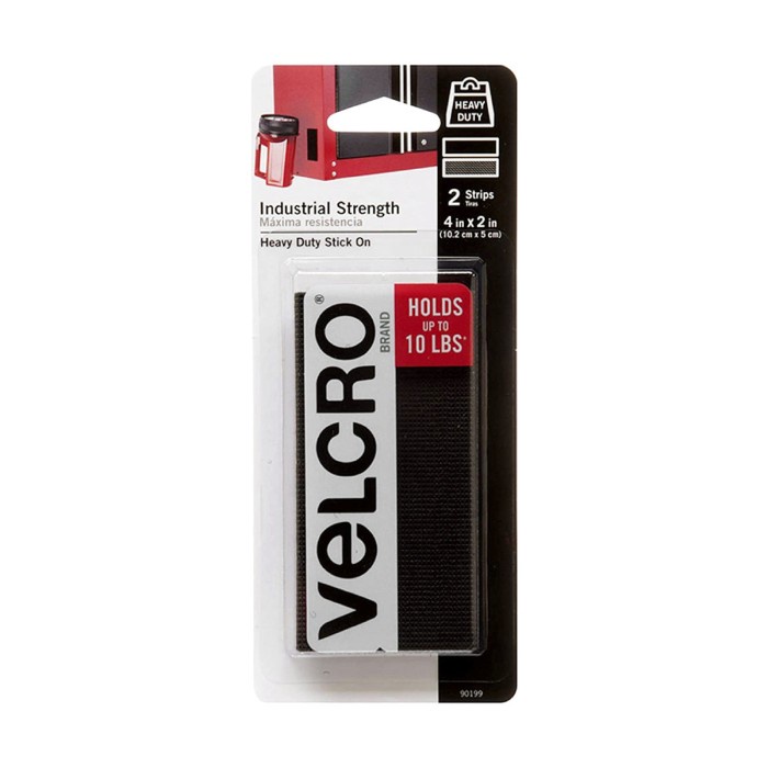 

(BISA COD) VELCRO Industrial Strength 4 in x 2 in Strips 2 ct. Black