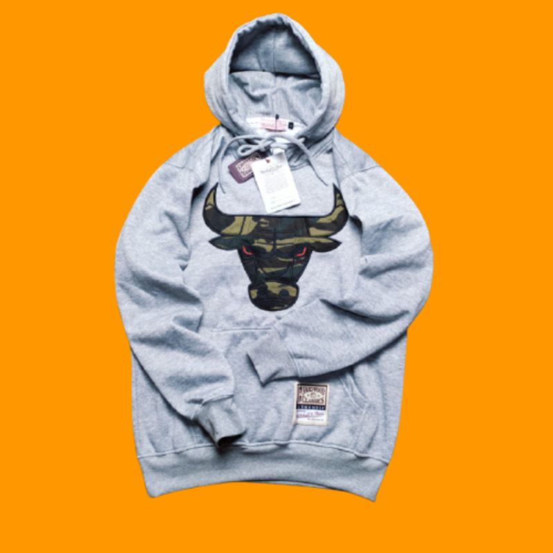 Hoodie Chicago Bulls Logo Kepala banteng Loreng Bordir Laser Full Tag Premium