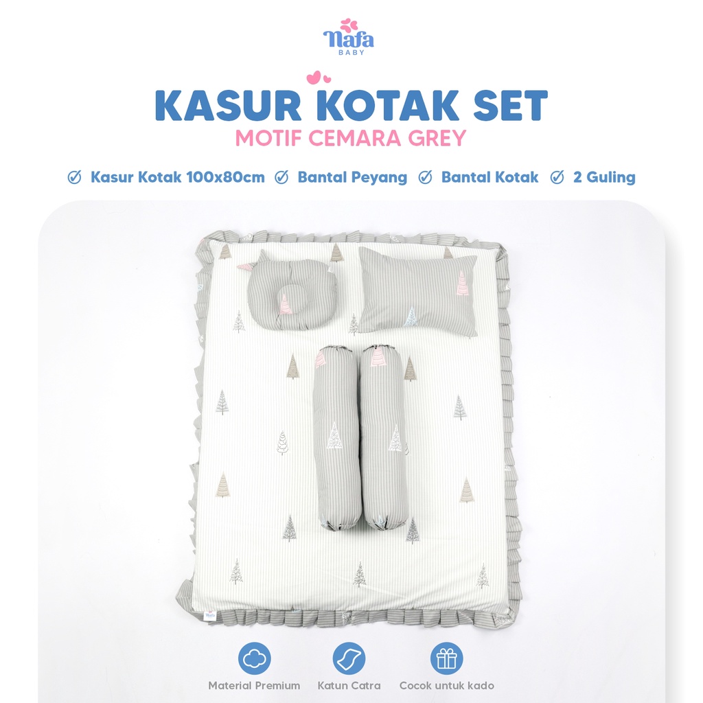 NAFA BABY - Kasur Kotak Set Bayi Termasuk Bantal Guling