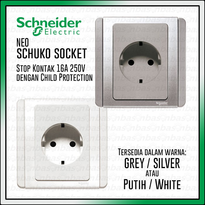 Schneider NEO Schuko Socket - Stop Kontak 16A 250V CP