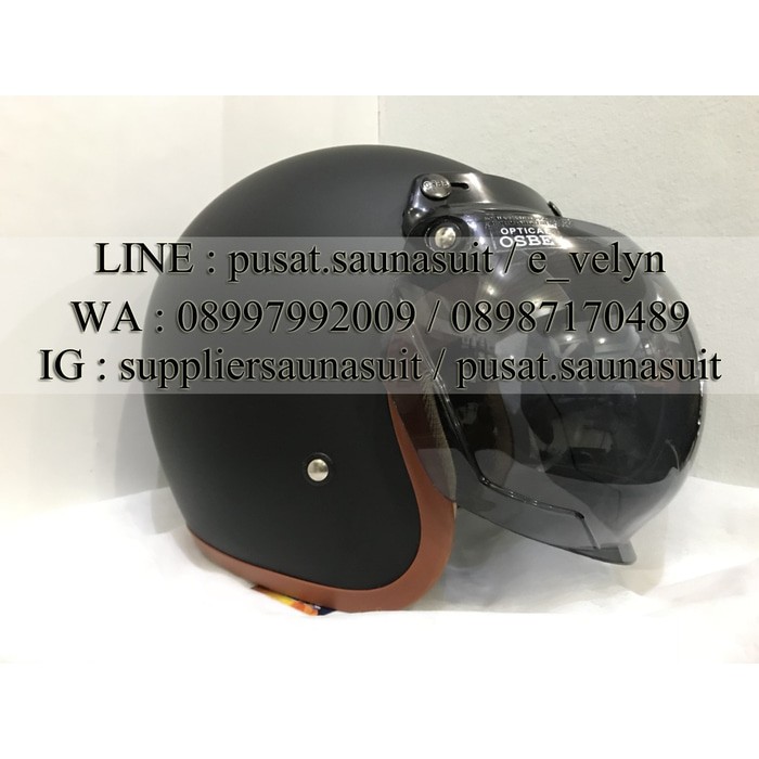 Helm Bogo Retro Black Doff GIX