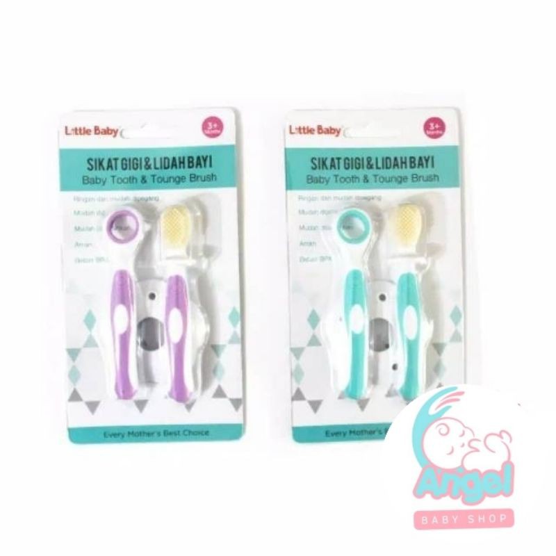 Sikat Gigi dan lidah baby little baby 2in1 isi 2 pcs