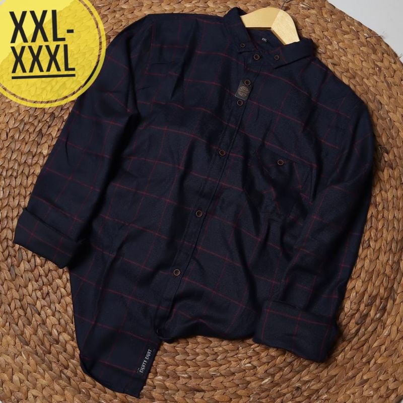 (BISA COD)KEMEJA FLANEL JUMBO PRIA  BRILL EIGHTY EIGHT KEMEJA BIG SIZE KEMEJA OVER SIZE KEMEJA XXL-X