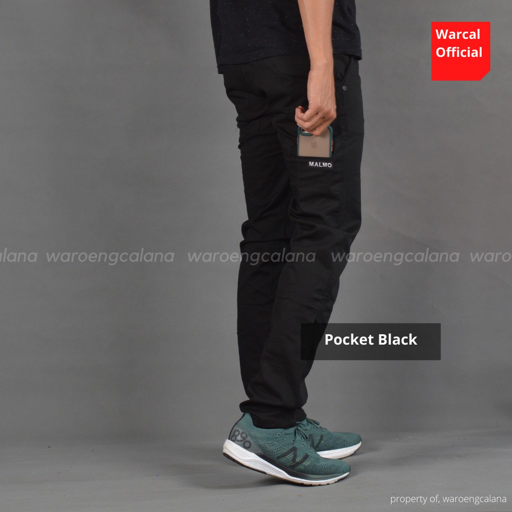 Malmo Chino Panjang Saku Pocket Black