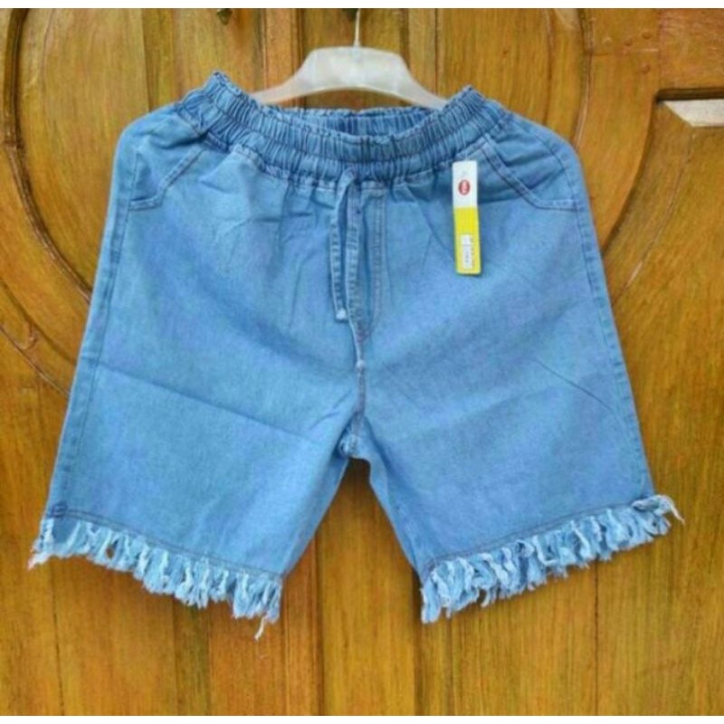 Hotpant Jeans Polos Rawis Standar XL dan Jumbo XXXL