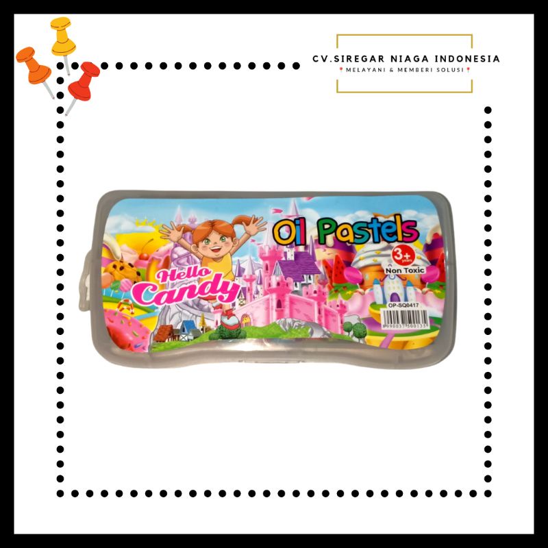

Krayon / Crayon Oil Pastel 1 Set Isi 12 Warna Hello Candy ORI Murah Berkualitas