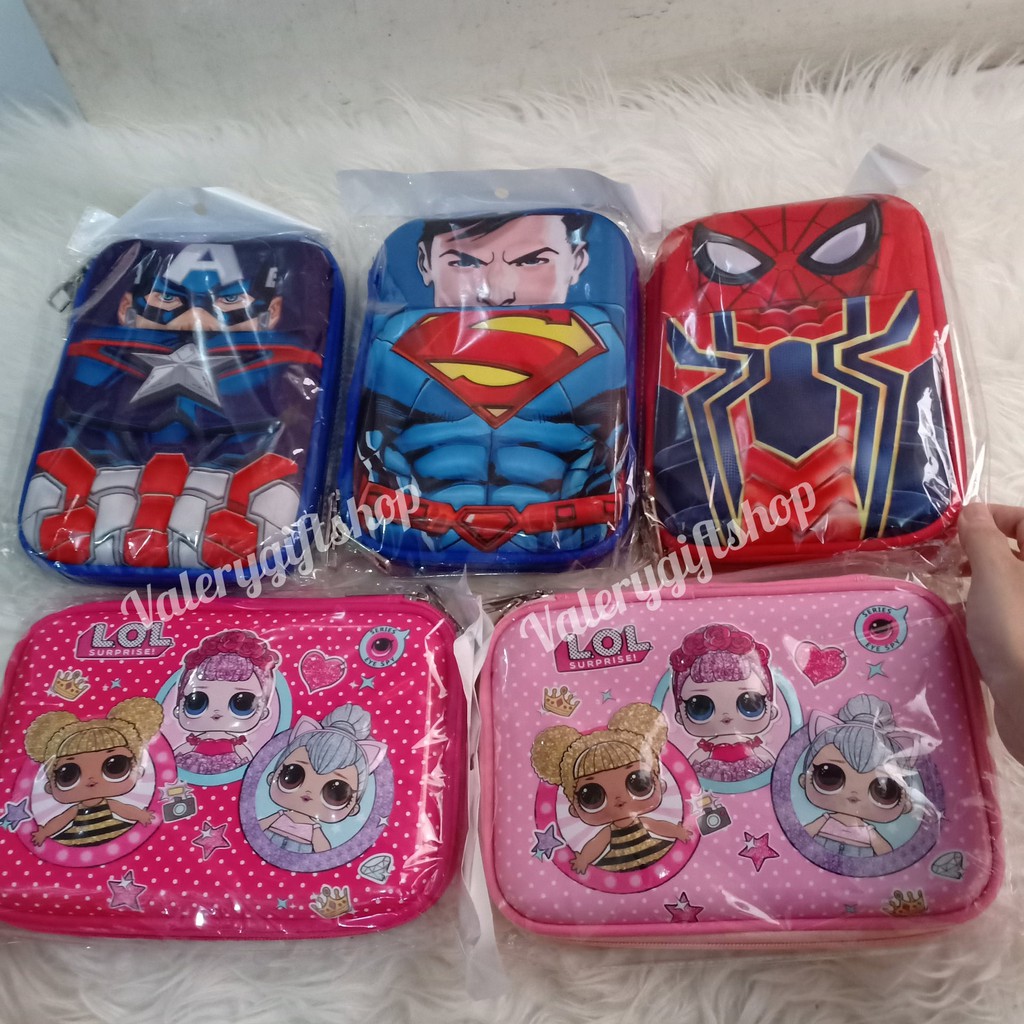 

Tempat Alat Tulis Pensil Anak Sekolah Superhero Superman / Spiderman / LOL Surprise /Captain Amerika