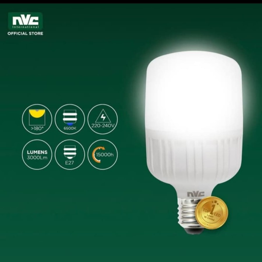 Lampu LED NVC-T100 30 Watt 6500K Daylight Putih