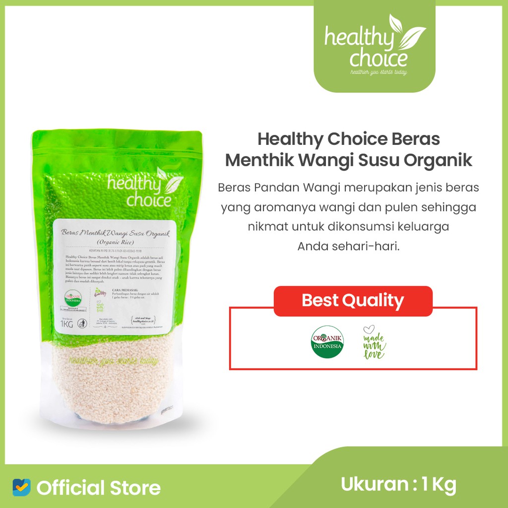 

Healthy Choice Beras Menthik Wangi Susu Organik 1 kg