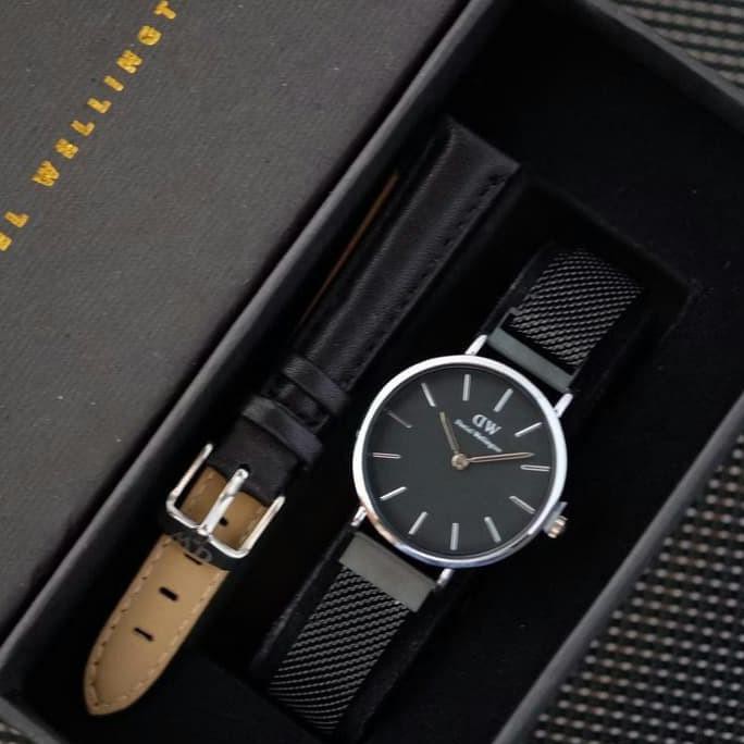 Jam Tangan Analog Wanita DW Rantai Pasir / Fashion Wanita - Hitam