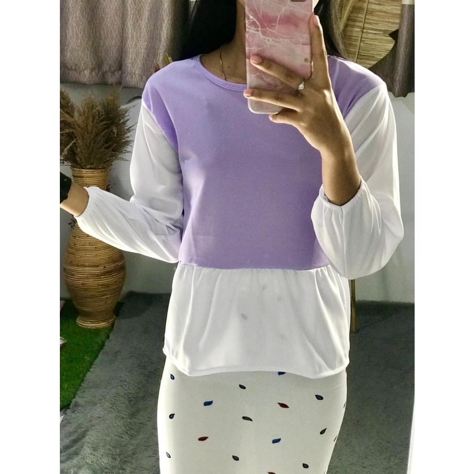 ilook | Blouse Monochrome | Blouse Wanita Bahan Crepe | Fit to L-2
