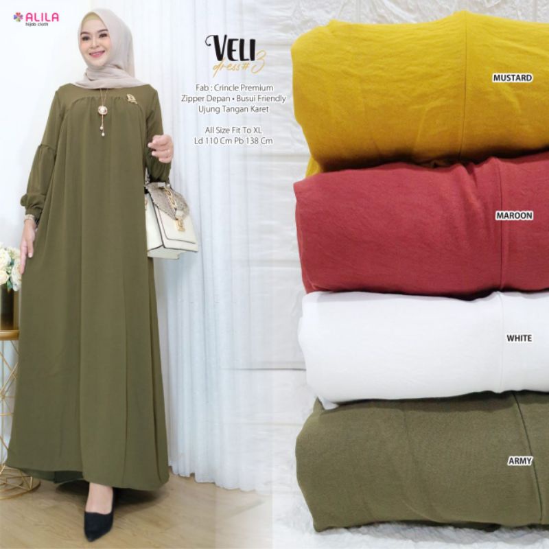 Gamis polos Veli dress #3 by Alila hijab cloth