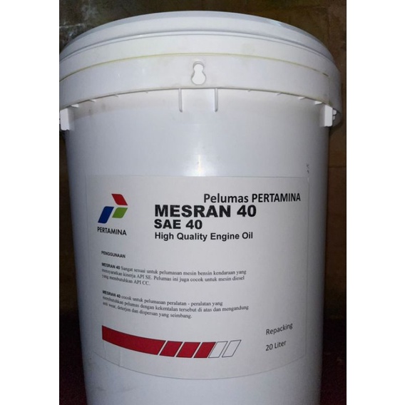 Oli Mesin Bensin PERTAMINA MESRAN 40 isi 20 liter