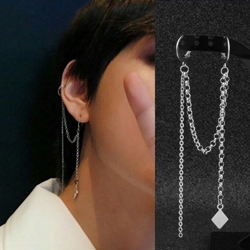 Anting Rantai Multilayer Bahan Baja Untuk Pria Dan Wanita