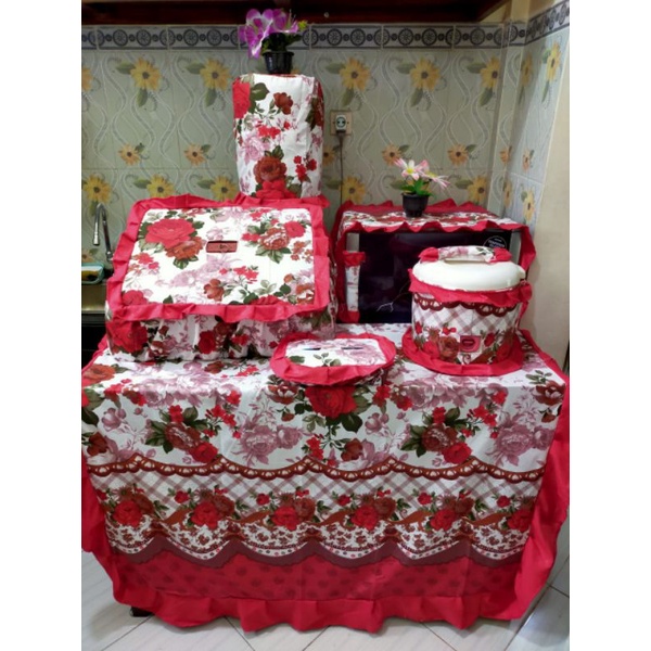 Kitchen Set Taplak Meja Makan Cover Kulkas Sarung Galon Tudung Saji