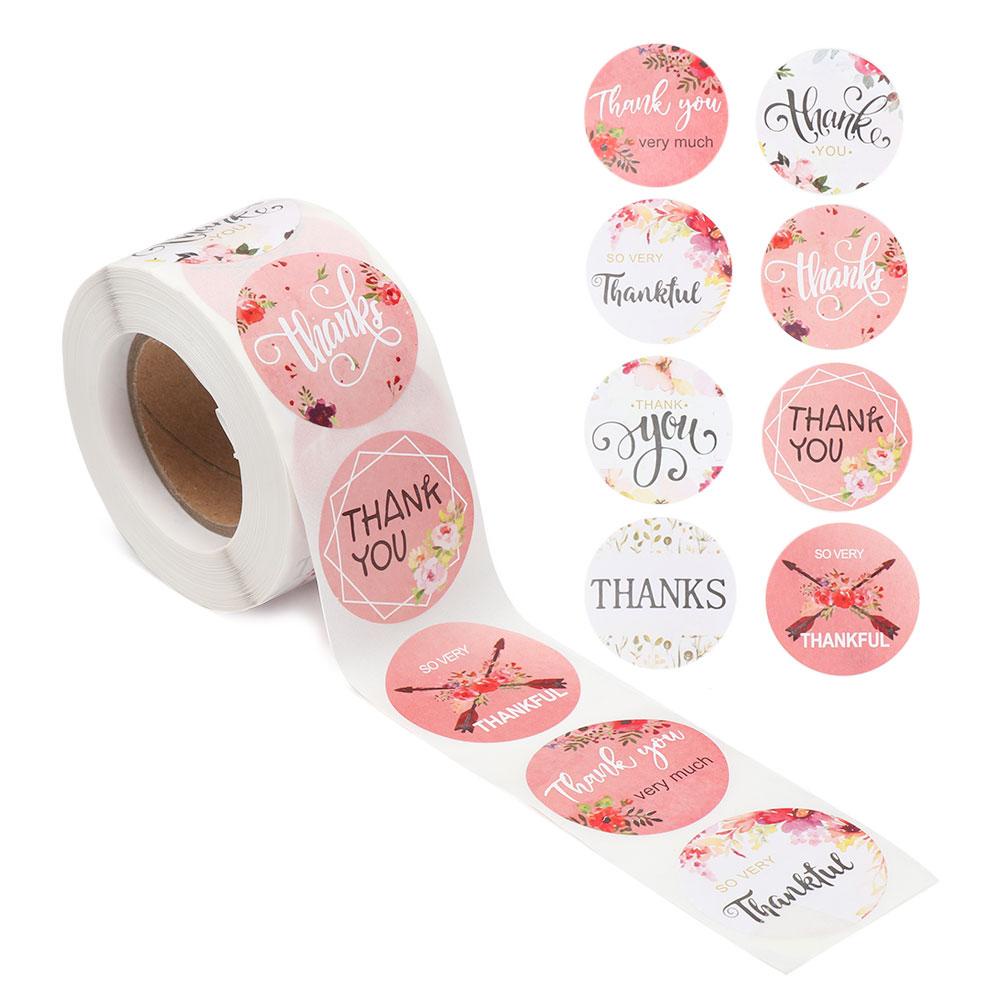 Suyo Stiker Label Bulat Tulisan Thank You Untuk Kemasan