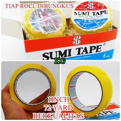 

ISOLASI BENING 1" SUMI / LAKBAN SOLATIP SUMI TAPE 1INCH (24 mm x 72 Y)