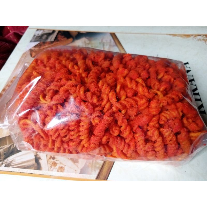 MAKARONI SPIRAL/ulir/ kriting Extra Bumbu Balado kemasan 500gram