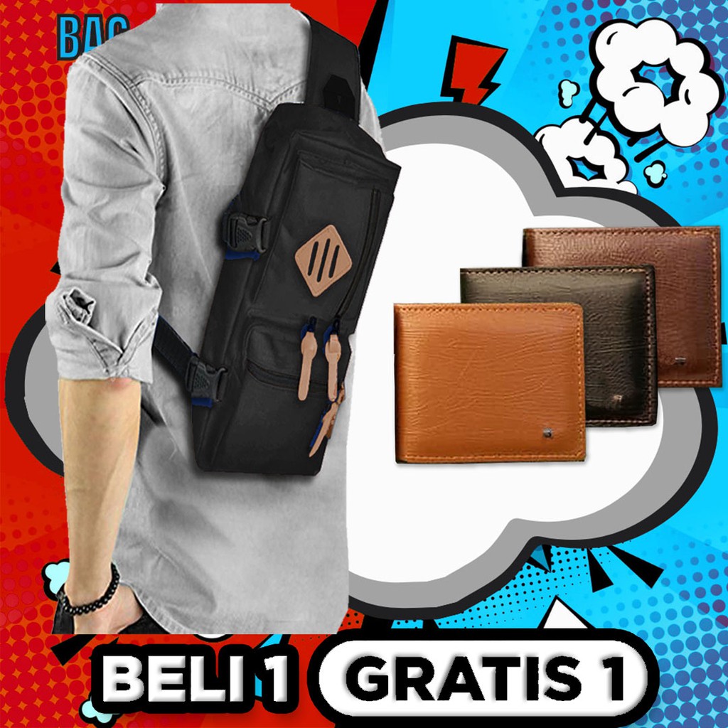 BELI 1 GRATIS 1 TAS SEKOLAH WATERPROOF DEWASA SMP SMA SMK KULIAH TITAN TAS BAHU PUNGGUNG SELEMPANG +