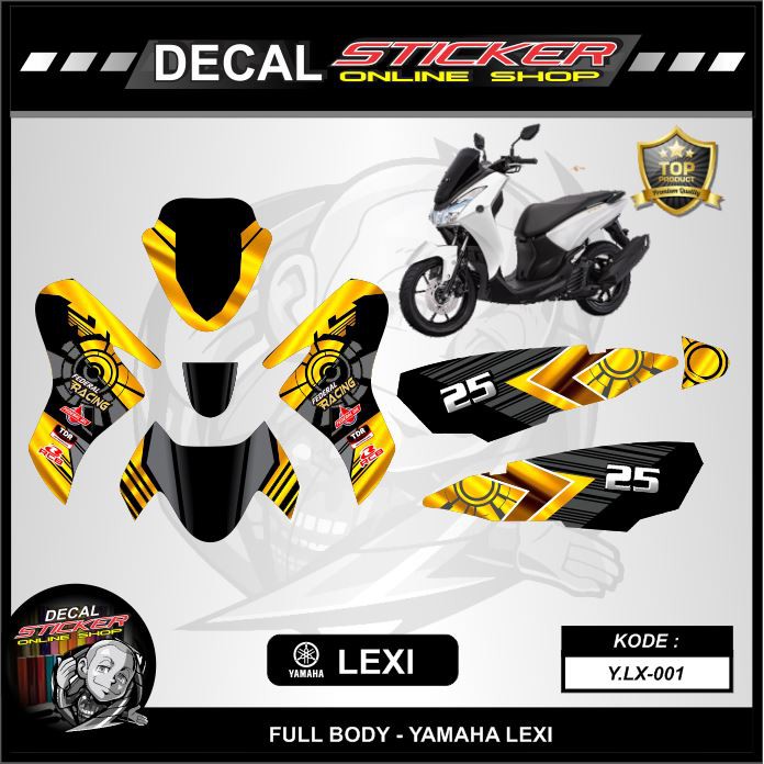 STIKER MOTOR  YAMAHA LEXI | DECAL FULL BODY VARIASI RACING CUSTOM KEREN