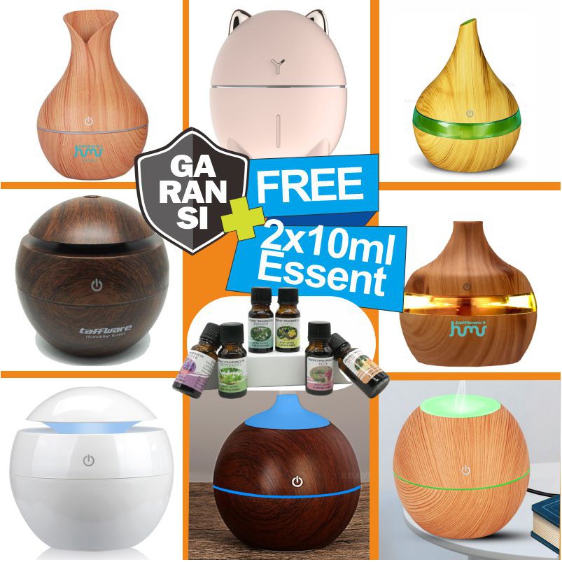 Humidifier Aroma Terapi  Pelembab Penjernih Udara Ori Taffware Free Oil Essentiial Terapi