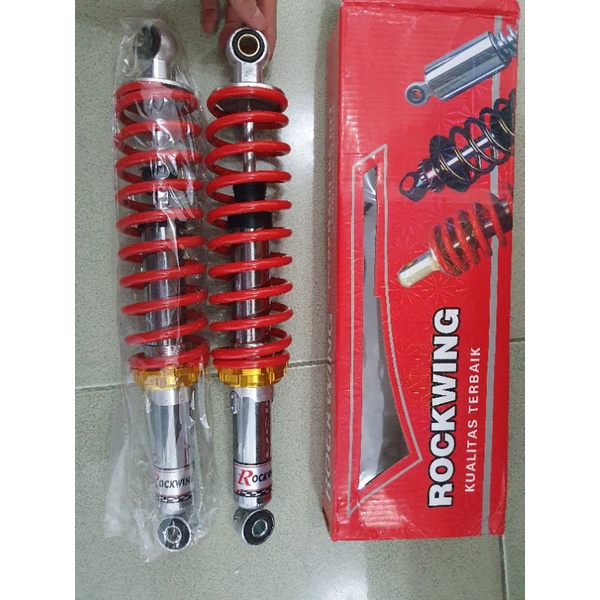 SOK BELAKANG MOTOR VARIASI UNTUK KERETA BEBEK JUPITER / F1ZR/ SUPRA / VEGA / RXKING DLL WARNA MERAH DAN PUTIH ROCKWING-merah