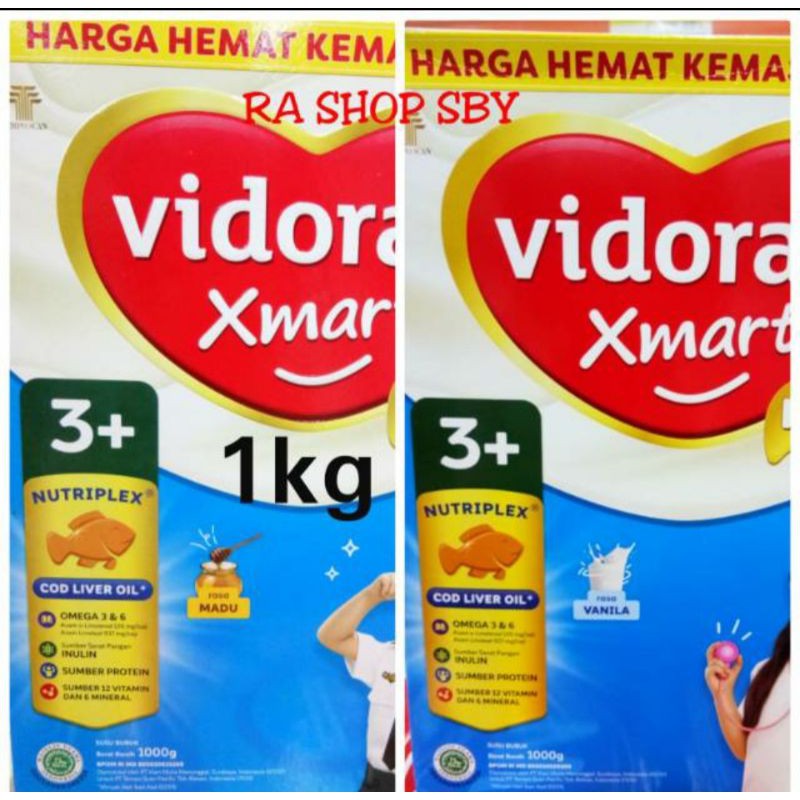 Susu Vidoran Smart +3 Rasa Vanila dan Madu 950gram.