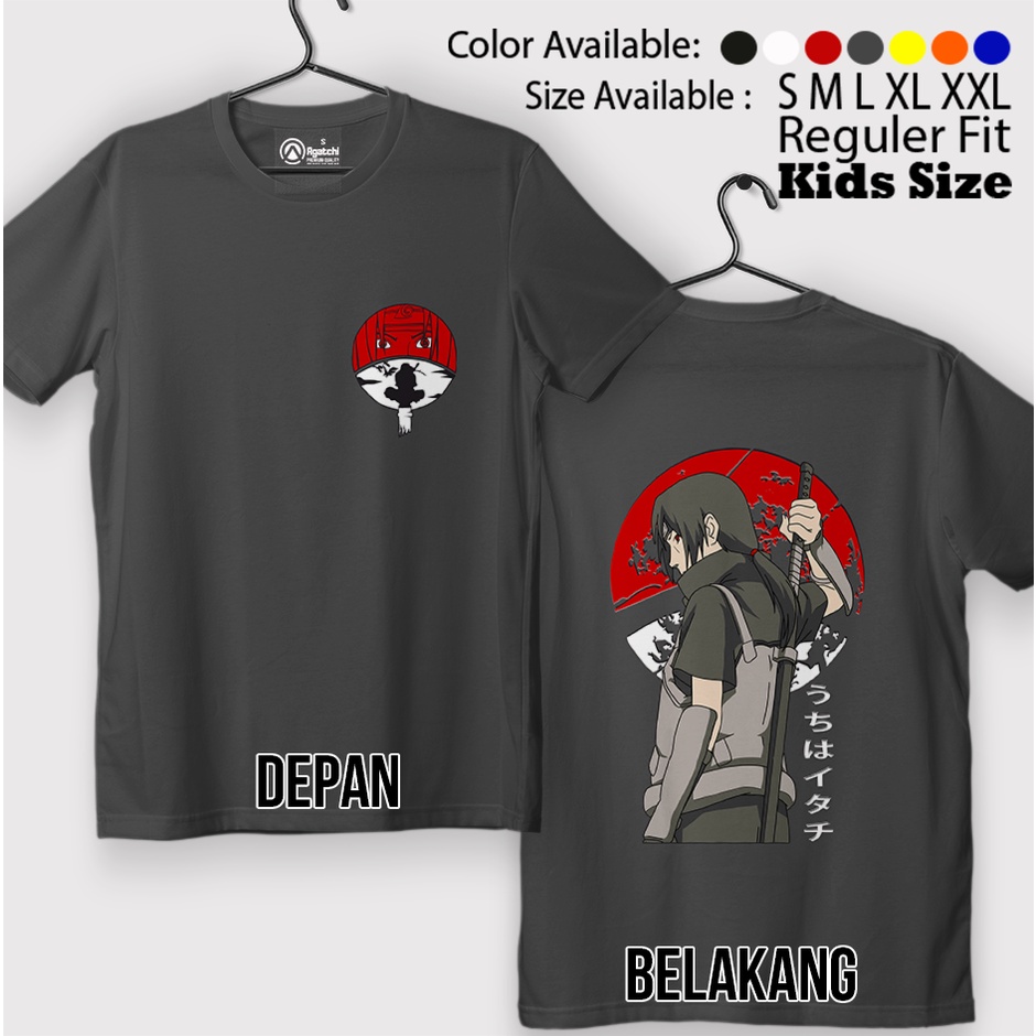 Baju Kaos Atasan Anak Laki-Laki Anime Naruto Shipuden Uchiha Itachi