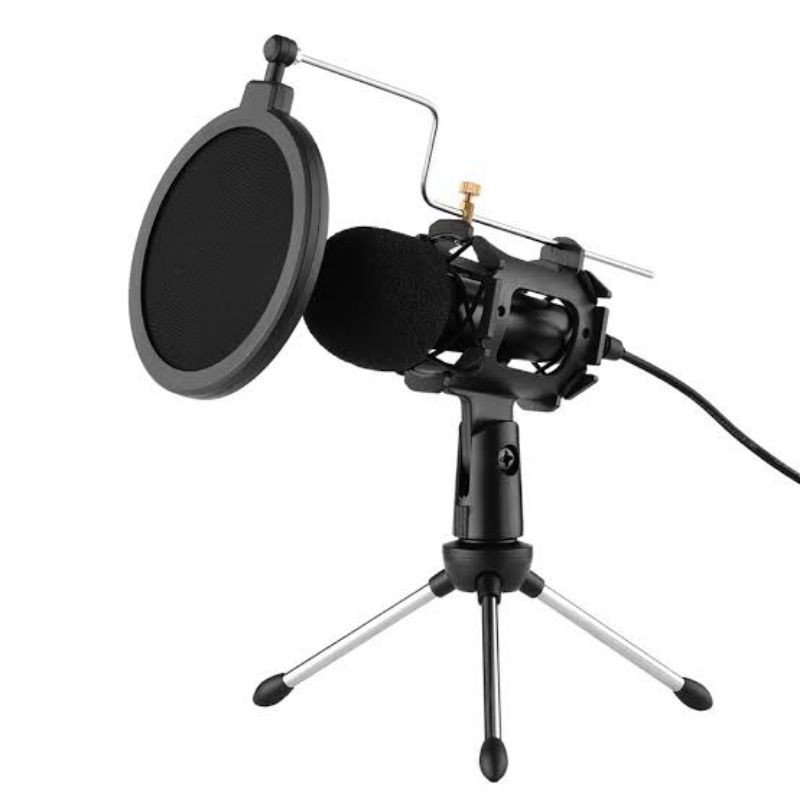 TRIPOD MIC / DUDUKAN MIC / STAND MIC MINI WITH POP FILTER