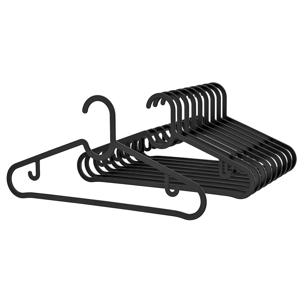 GANTUNGAN BAJU HITAM HANGER PLASTIK ISI 10 HANGER BLACK