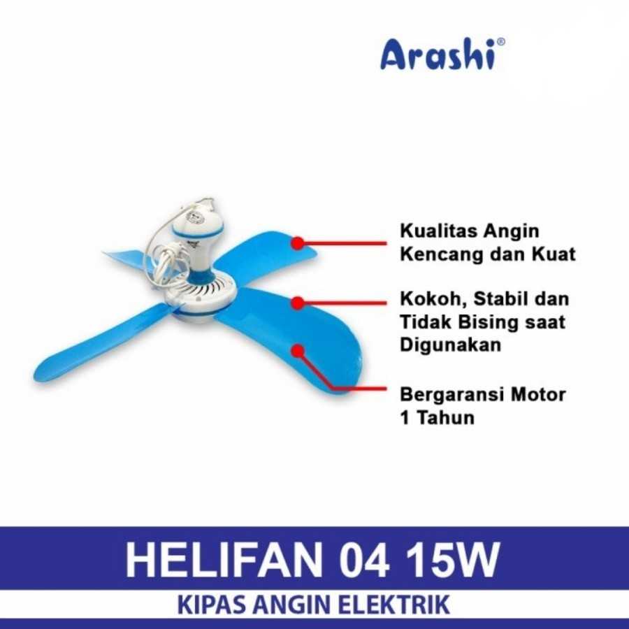 Ceiling Fan Heli Fan Kipas Gantung Arashi Helifan 4 Baling 5 Baling 15W 20W 30W 40W