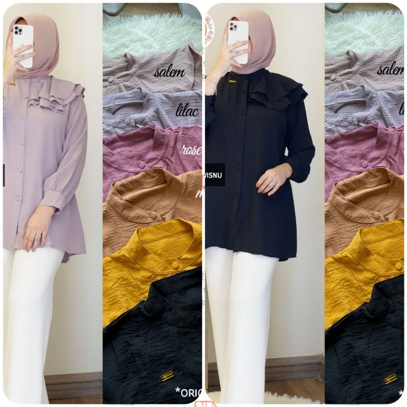 REVA TUNIK MATT. CRINKLE IMPORT LD. 105-110CM PB. 70CM KANCING DEPAN FULL (ASV)