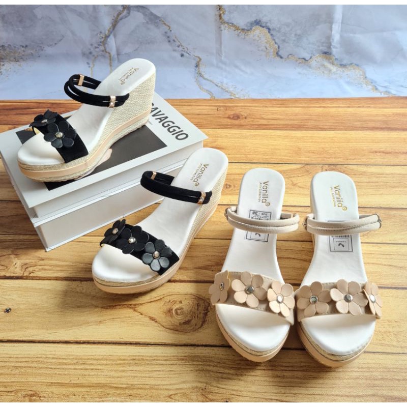 ABBUSHOES PH 17 wedges tali bunga una cone 7cm sol karet