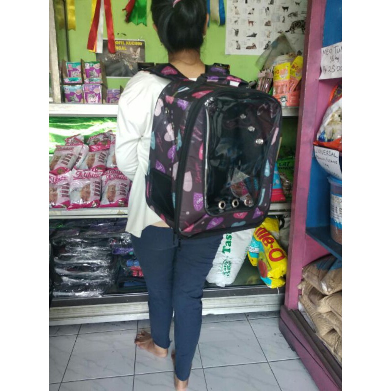 tas hewan ransel astronot transparan