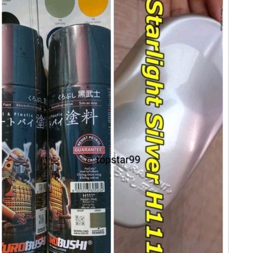 Pilok Pilox Cat Samurai Starlight Silver H111 111 Silver 400ml Cat Semprot Samurai Paint Kurobushi Aerosol 400 ml